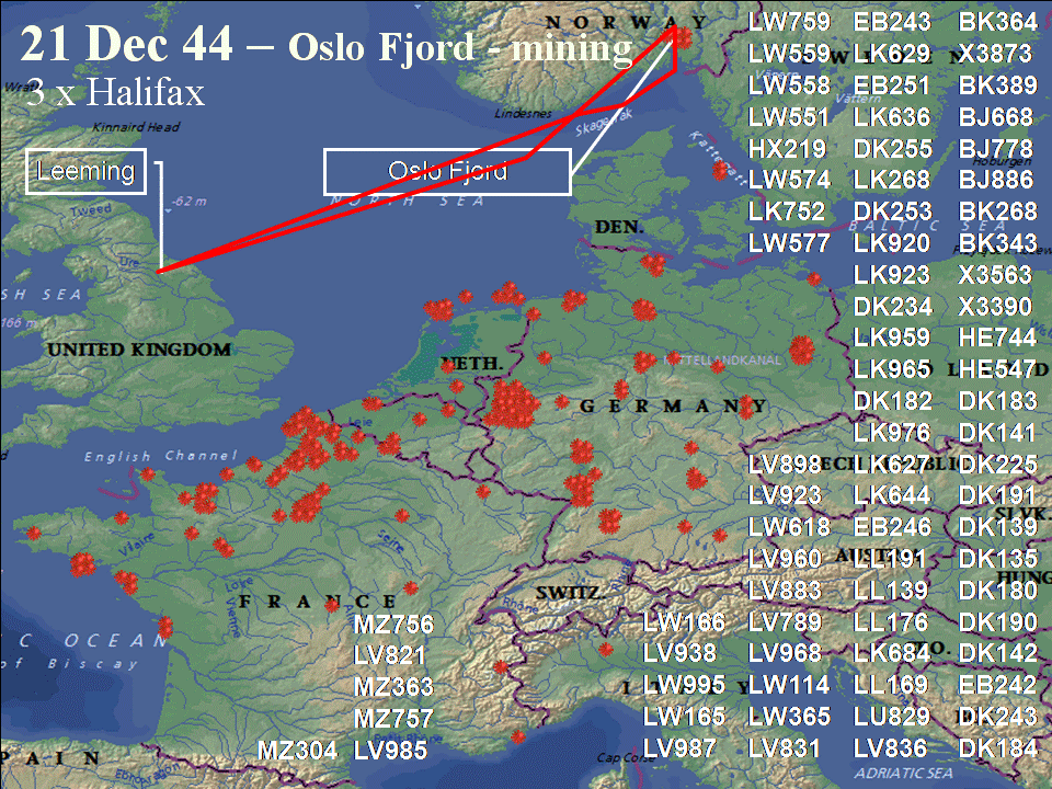 December 21, 1944 raid route